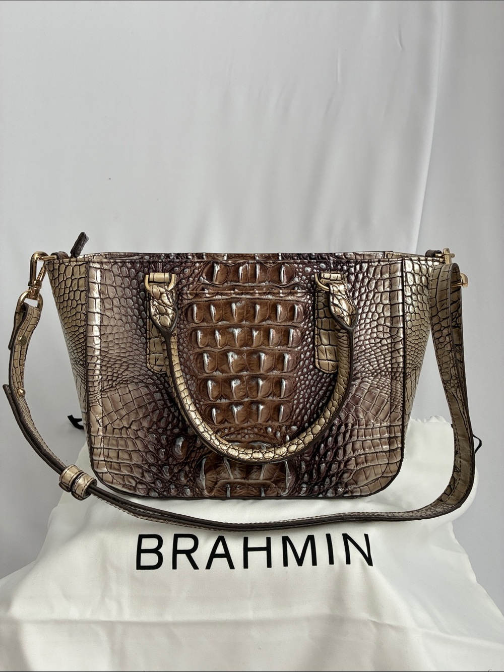 Brahmin Asher Satchel in Canyon Reed Color – Like New
